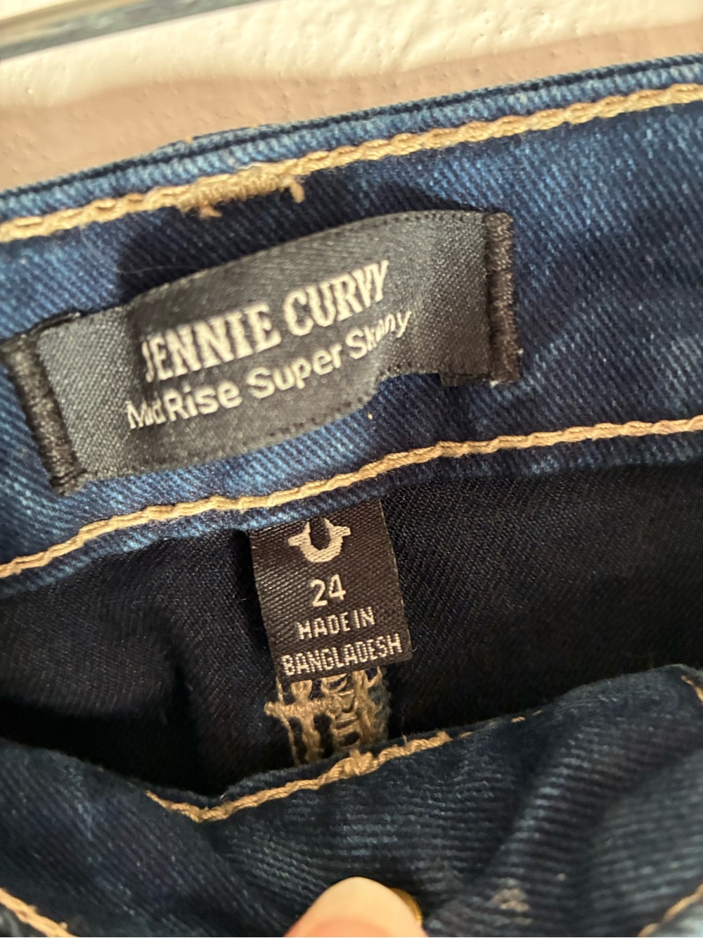 True Religion Dark Indigo Mid-Rise Jennie Curvy Skinny Jeans - Picture 3 of 14